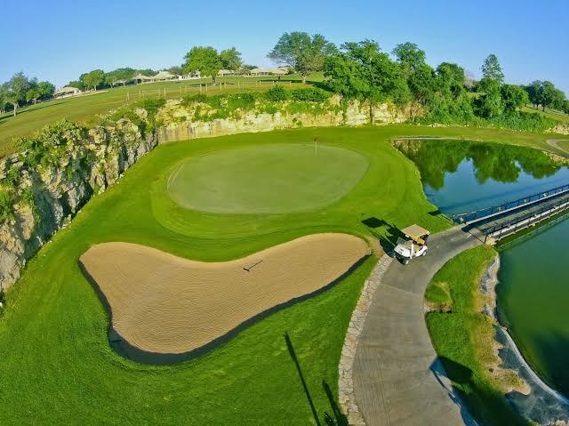 Golf course green at Berry Creek Country Club in Georgetown, Texas