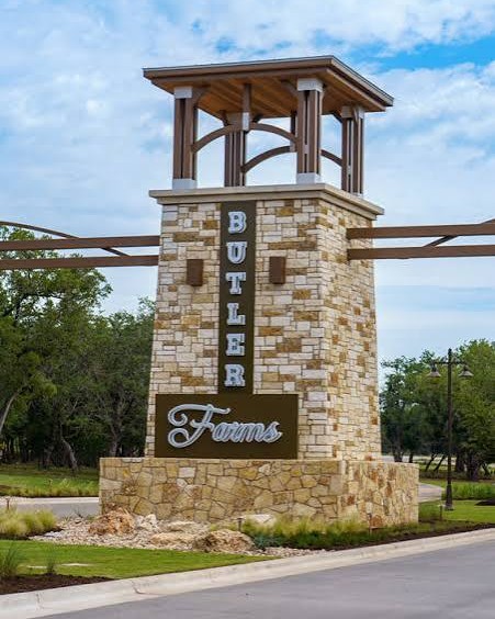 Butler Farms entrance tower in Liberty Hill, Texas