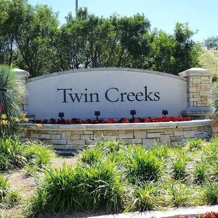 Twin Creeks entrance sign in Cedar Park, Texas